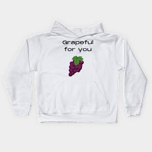 Grateful Grapeful Pun Kids Hoodie